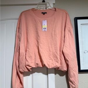 🌮Relaxed Pink Long Sleeve bunched at bottom Hoodie